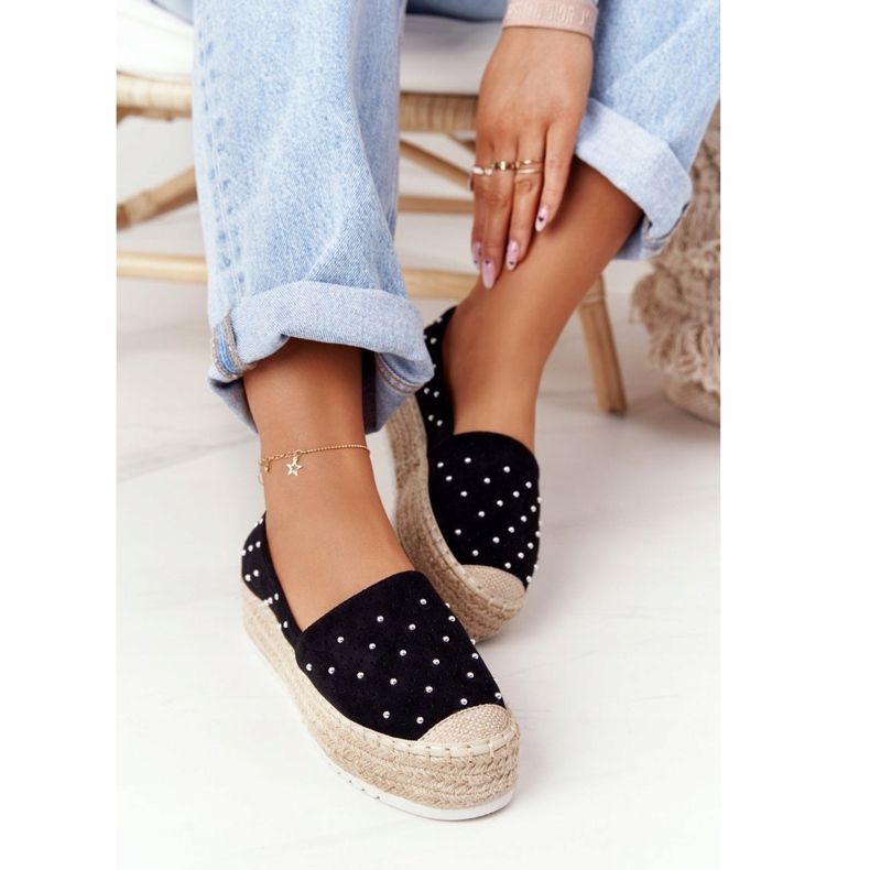 S.Barski Espadrilles på halmplattformen S. Bararski svart 2