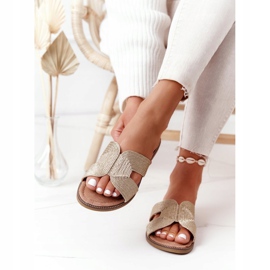 S.Barski Eleganta damtofflor S. Barski Gold beige gyllene 2