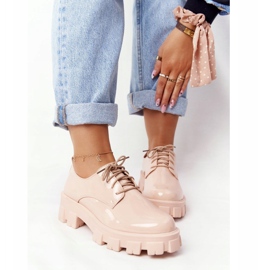 PS1 Oxfords för kvinnor på Naken Imogen -plattformen beige rosa 1