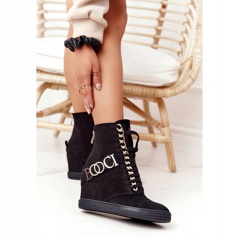 Dammocka Sneakers BOOCI 2222 Golden Black Letters svart 2