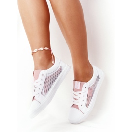 Damskor med Mesh Big Star DD274688 Vit-Rosa 2