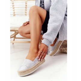 S.Barski Espadrilles på halmplattformen S. Barski Grey beige 2