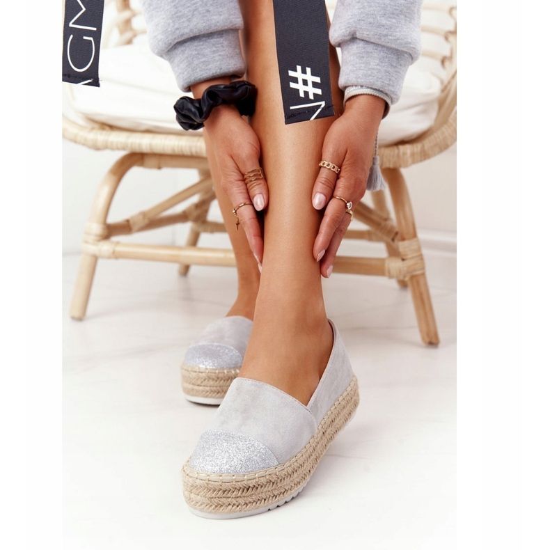 S.Barski Espadrilles på halmplattformen S. Barski Grey beige 1