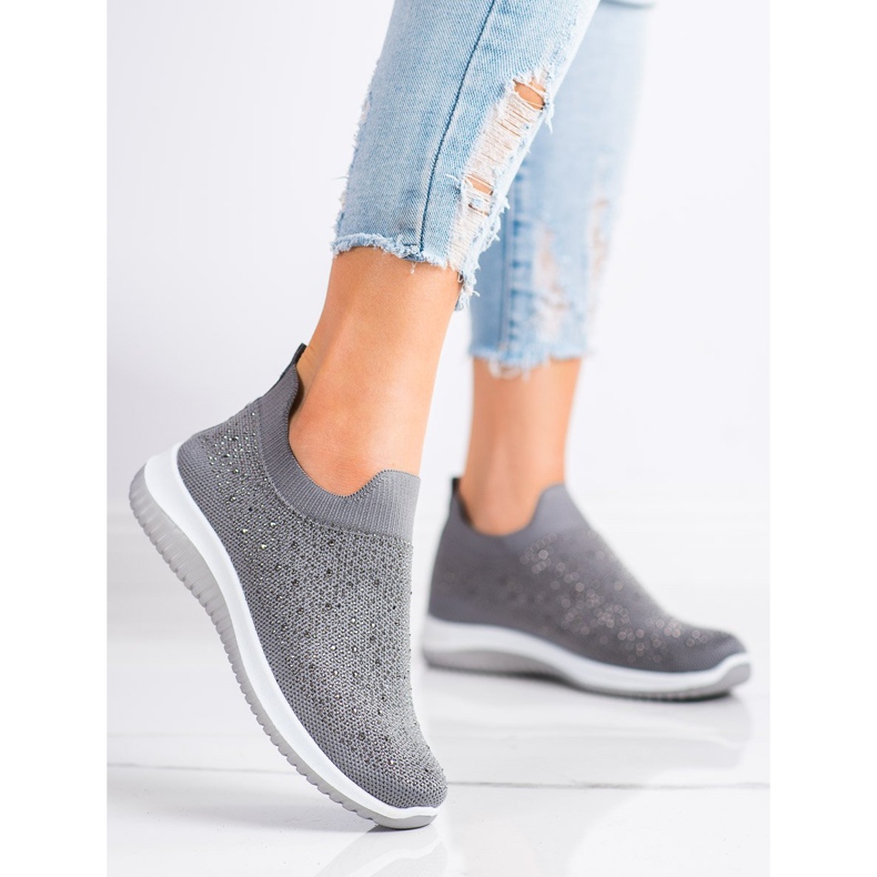 Renda Slip-on sneakers för våren grå 1