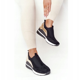 Vinceza 10593 Black-Gold Wedge Sneakers svart grön 1