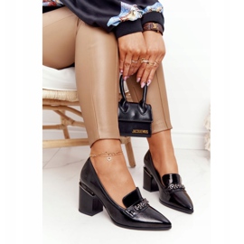 Eleganta pumpar på en bar S.Barski Premium Black svart 1