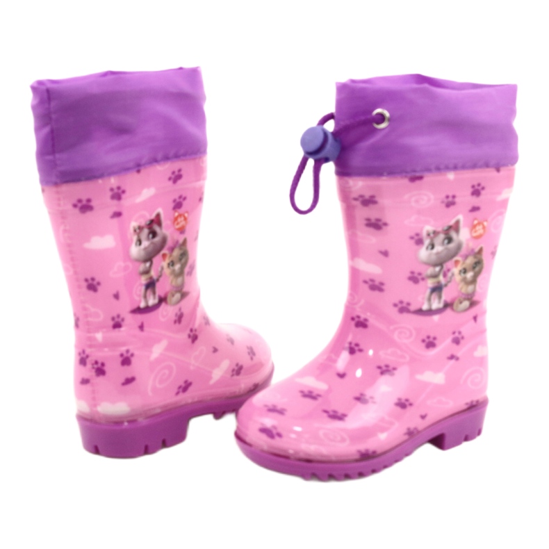 American Club American Pink Kitties Galoshes KAL05 violett rosa 2