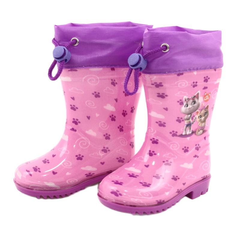 American Club American Pink Kitties Galoshes KAL05 purpur rosa 1