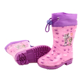 American Club American Pink Kitties Galoshes KAL05 purpur rosa 3