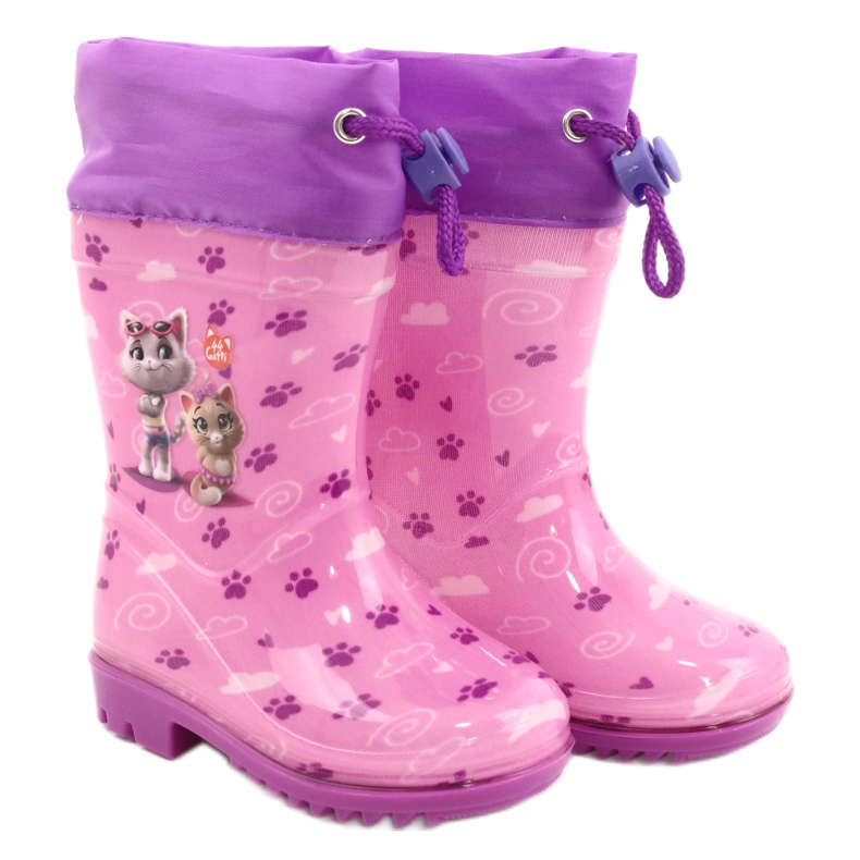 American Club American Pink Kitties Galoshes KAL05 violett rosa 4
