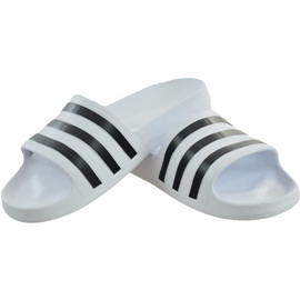 Adidas Adilette Aqua vita tofflor F35539 ['vit svart'] 1