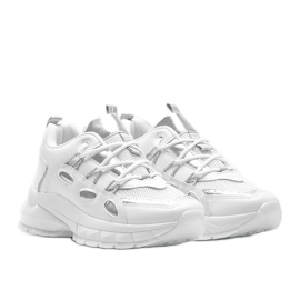 Vita sneakers med silver Guadalupe inlägg 1