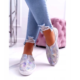 Jezzi Kvinnors grå läder sneakers komfortinsats 4