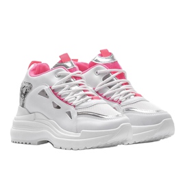 Vita och rosa Felicia snake sneakers 1