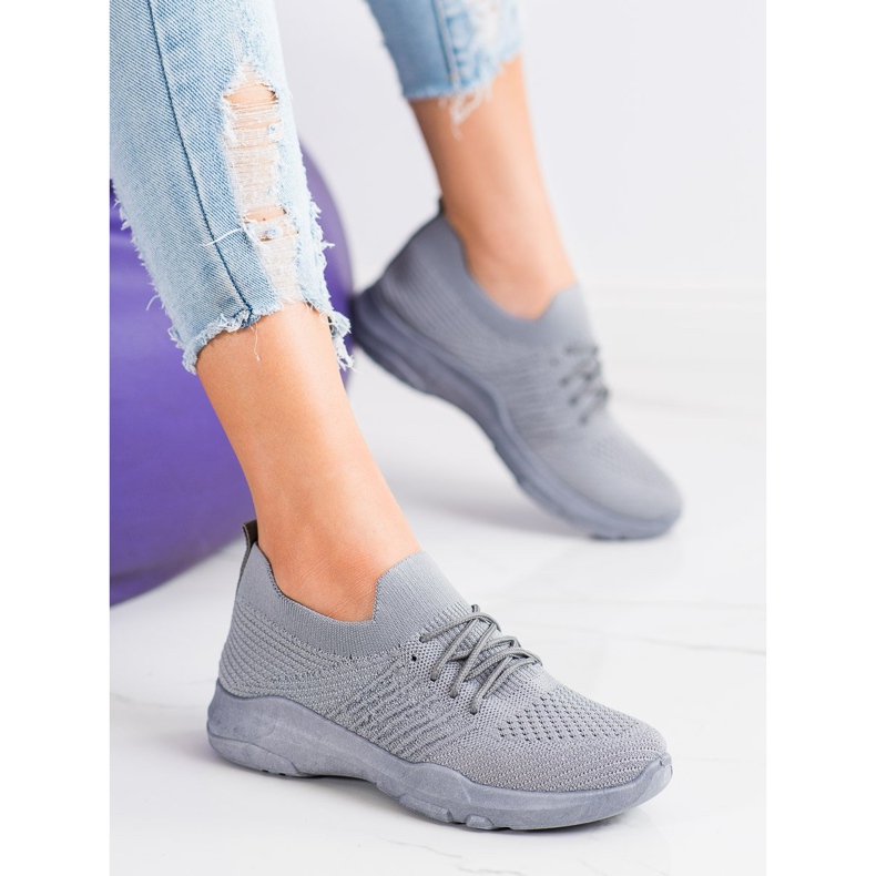 SHELOVET Bekväma gråa sportskor 2