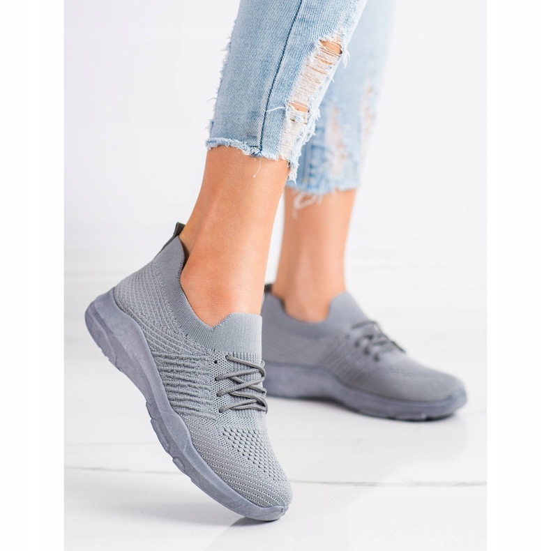 SHELOVET Bekväma gråa sportskor 1