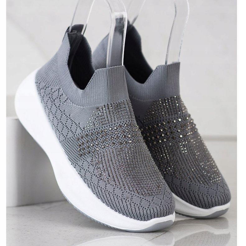 Renda Grå sneakers med kristaller 2