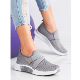 SHELOVET Sportskor med kristaller grå 1