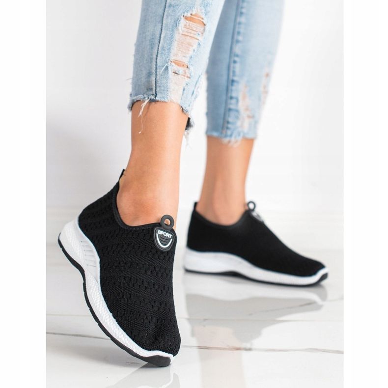 SHELOVET Lätta slip-on sneakers svart 1