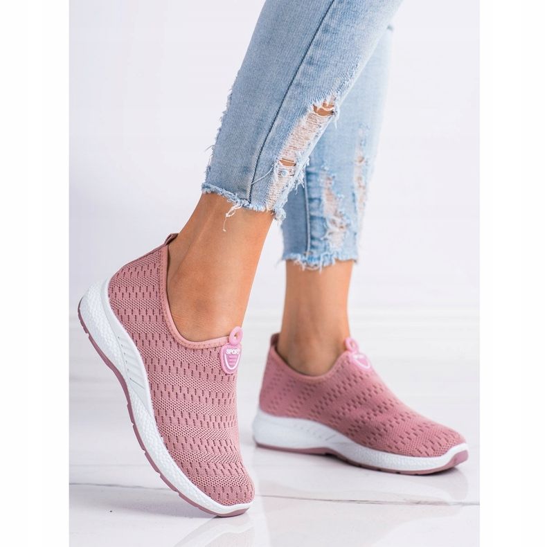SHELOVET Lätta slip-on sneakers rosa 1