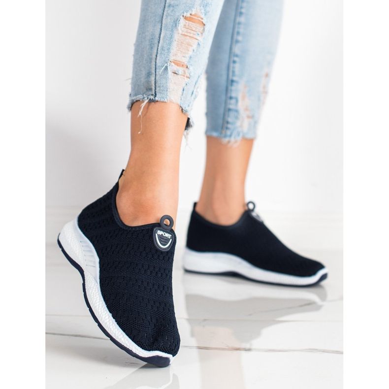 SHELOVET Lätta slip-on sneakers marinblå 1