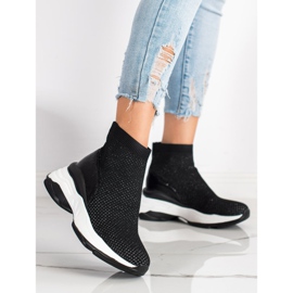 SHELOVET Sneakers med hög textil svart 1