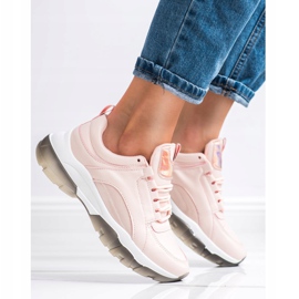SHELOVET Rosa sneakers med ekoläder 2