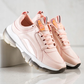 SHELOVET Rosa sneakers med ekoläder 1