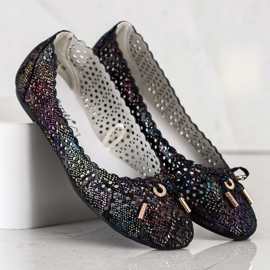 S. BARSKI Snygga genombrutna ballerinor mångfärgad 1