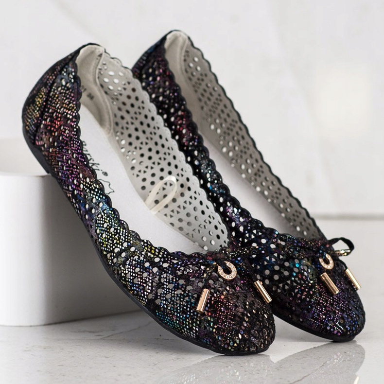 S. BARSKI Snygga genombrutna ballerinor mångfärgad 1