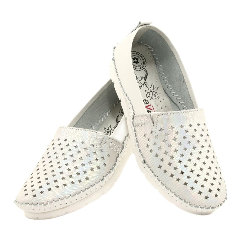 Evento loafers dam 21PB32-3613 vita och silver silver- 4