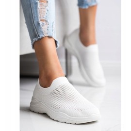 Ideal Shoes Slip-on skor med mesh vit 1