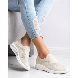 Ideal Shoes Beige Sports Slipons brun 2