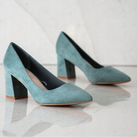 Klassiska VINCEZA -pumpor i mocka grön 1