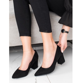 Klassiska VINCEZA -pumpor i mocka svart 2