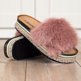 Seastar Trendiga tofflor på en dekorativ plattform rosa 1