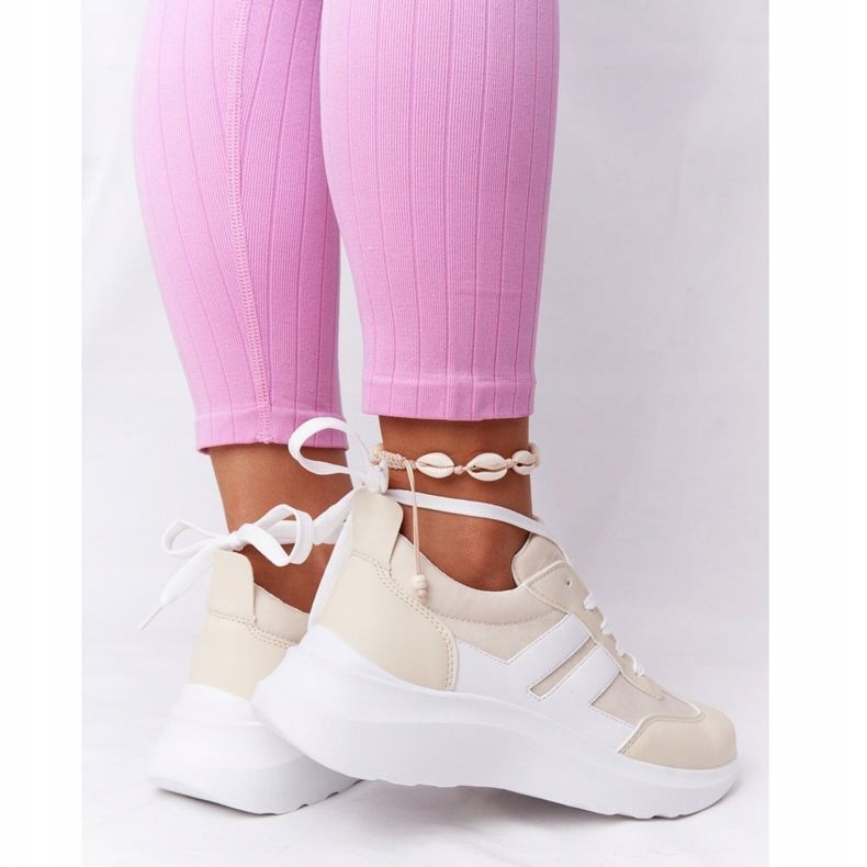 PS1 Kvinnors sportskor Sneakers Beige Holiday vit 2