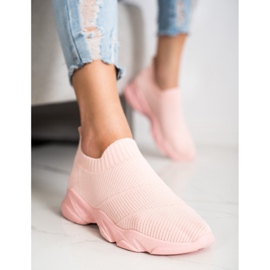 SHELOVET Bekväma slip-on skor rosa 1