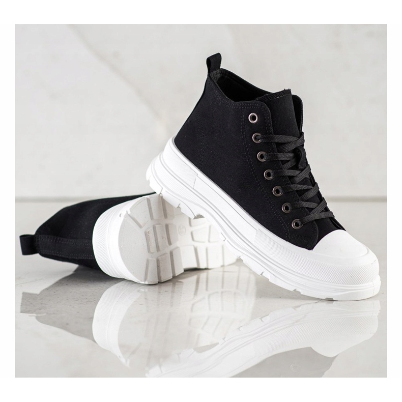 SHELOVET Höga sneakers på plattformen svart 2