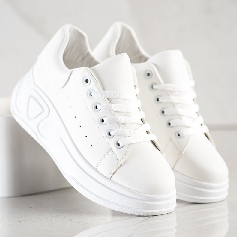 SHELOVET Snygga Eco Leather Sneakers vit 2
