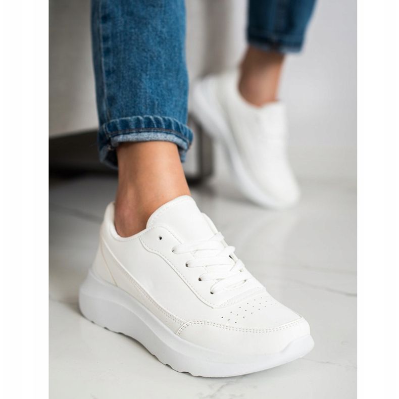 SHELOVET Klassiska Eco Leather Sneakers vit 2