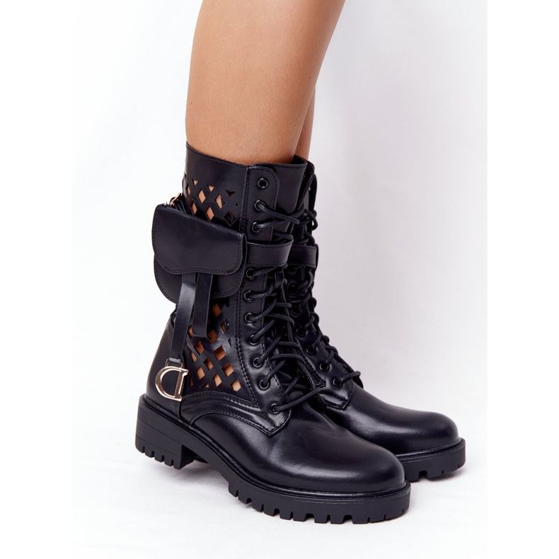 PS1 Openwork svarta stövlar med Kidney Rock Star 1