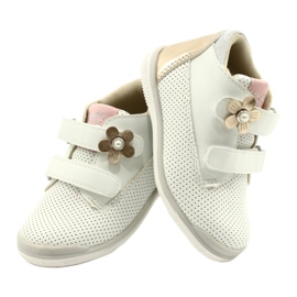 American Club Sportskor med kardborreband GC06 / 21 vitt och guld 4