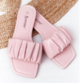 PS1 Kvinnors klassiska rosa tofflor ser bra ut 1