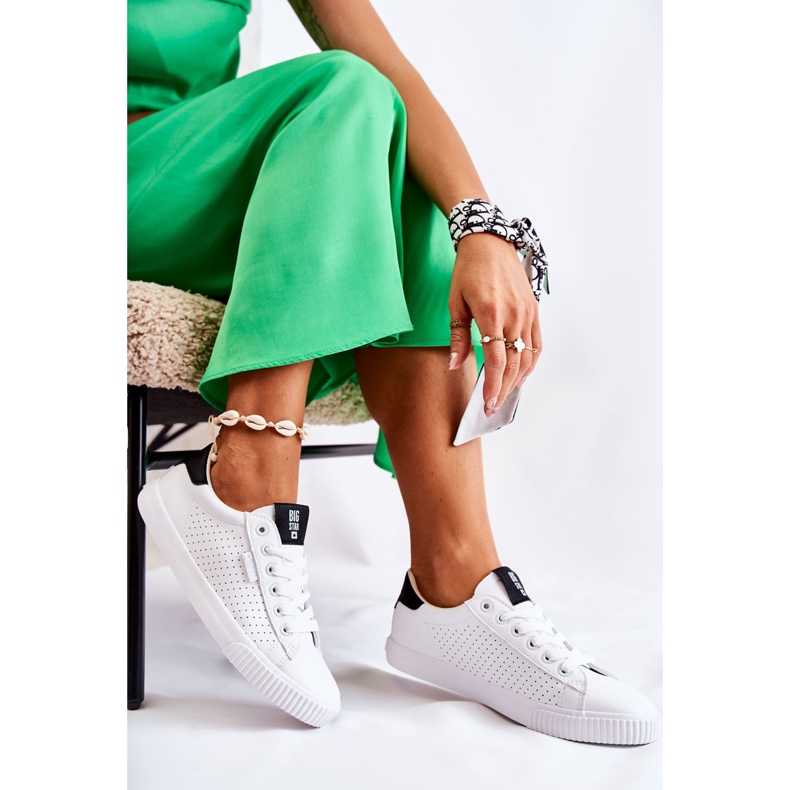 Damskor i läder Big Star HH274071 Vit och svart 2