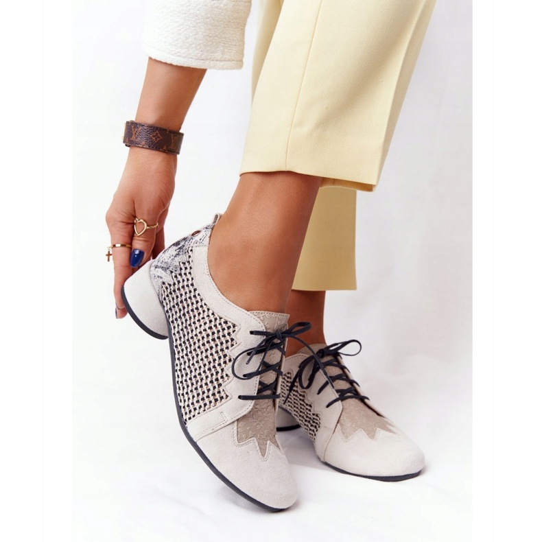 Flätade högklackade skor Maciejka 04890-04 Beige 1