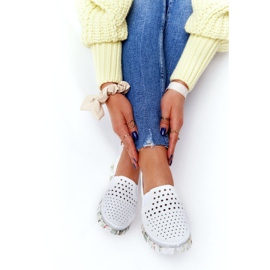 Openwork läderskor Maciejka vit 03512B-11 mångfärgad 1