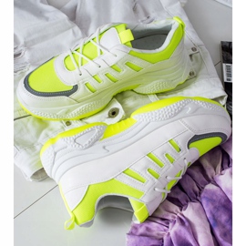 SHELOVET Bekväma sneakers med mesh vit gul 1