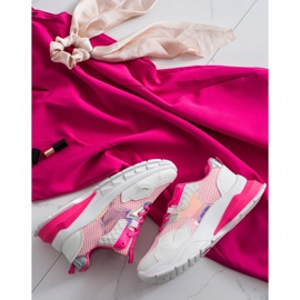 SHELOVET Trendiga sneakers vit rosa 1