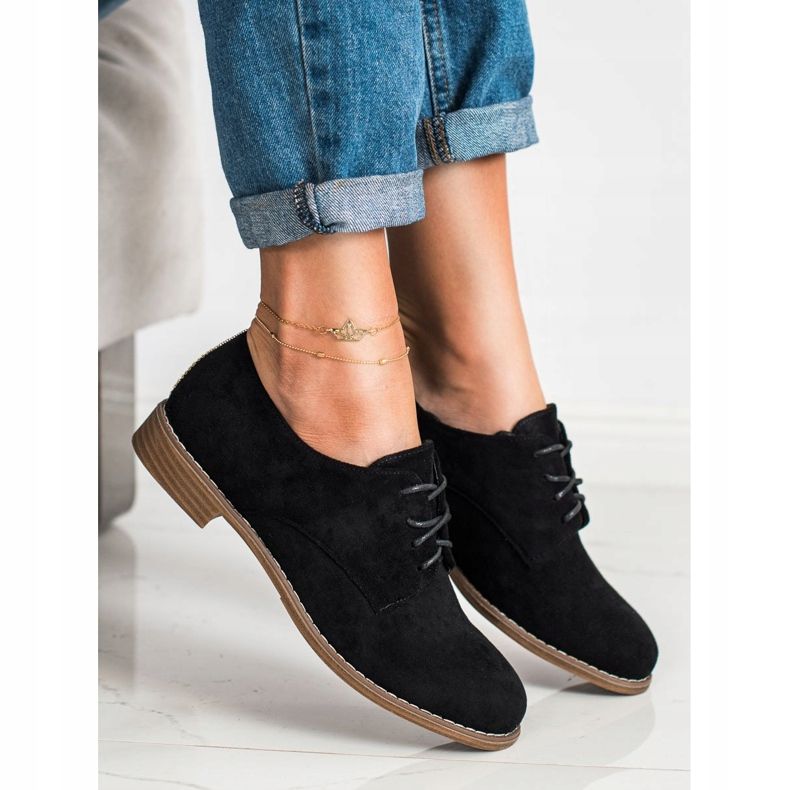 Seastar Snörskor i mocka svart 1